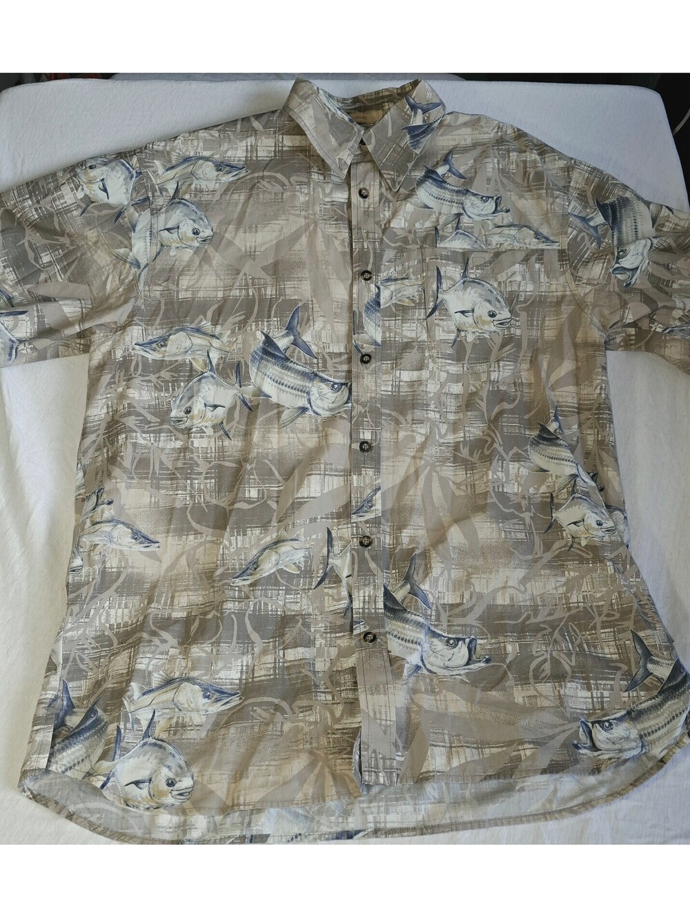 Vintage Columbia River Lodge short sleeve Hawaiian shirt size large